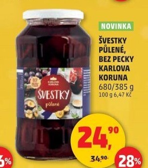Kompot švestky Karlova Koruna