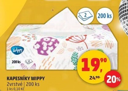 Papírové kapesníčky 2vrstvé Wippy - box