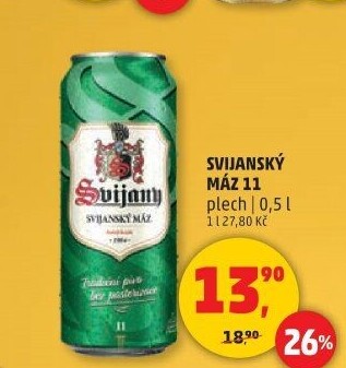 Pivo světlý ležák 11° Svijanský Máz Svijany