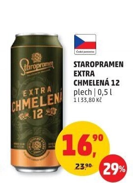 Pivo světlý ležák Extra chmelená 12° Staropramen