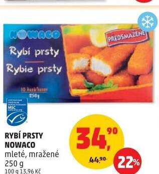 Rybí prsty předsmažené mražené Nowaco