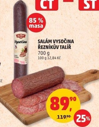 Salám Vysočina Řezníkův talíř