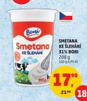 Smetana ke šlehání Boni 31%