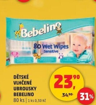 Vlhčené ubrousky dětské Bebelino
