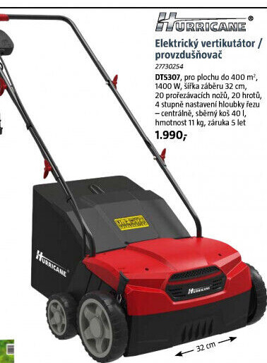 Elektrický vertikutátor DT5307 Hurricane