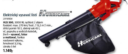 Elektrický vysavač listí HLSI 300 Hurricane
