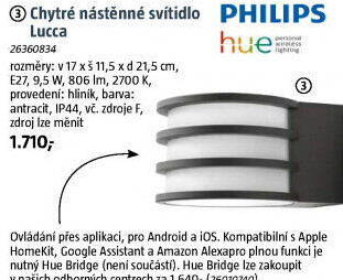 LED venkovní nástěnné osvětlení Philips Hue Lucca