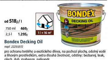 Olej na tvrdé dřevo Decking Oil Bondex