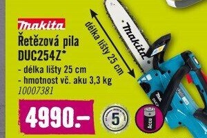 Aku řetězová pila Makita DUC254Z