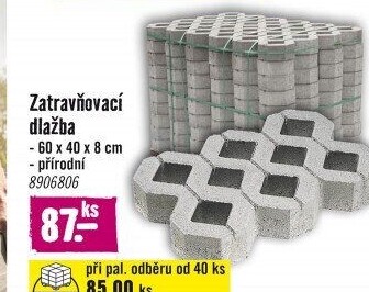 Dlažba zatravňovací