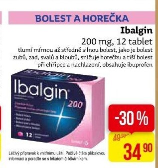 Tablety proti bolesti 200 Ibalgin