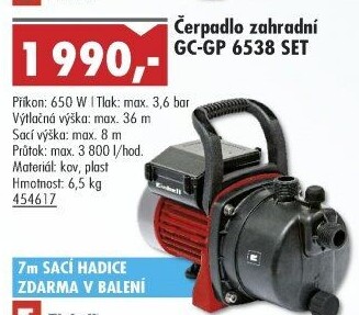 Čerpadlo zahradní Einhell GC-GP6538SET