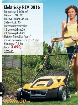 Elektrický vertikutátor Riwall REV 3816