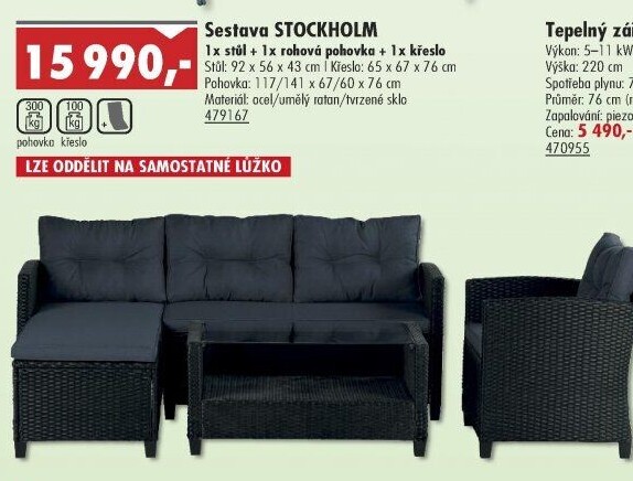 Sestava zahradního nábytku Stockholm