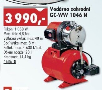 Zahradní vodárna EinhellGCWW1046N