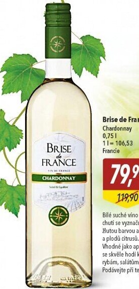 Víno Chardonnay Brise de France