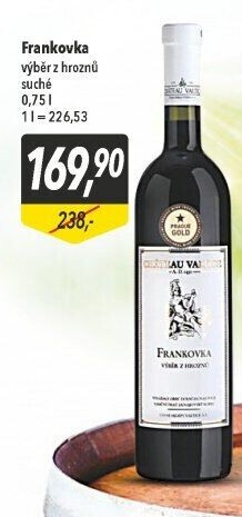 Víno Frankovka Chateau Valtice - výběr z hroznů