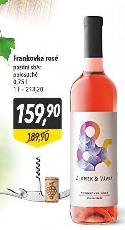 Víno Frankovka Rosé Zlomek&amp