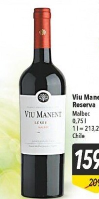 Víno Malbec Reserva Viu Manent