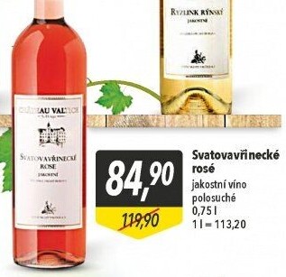 Víno Svatovavřinecké Rosé Chateau Valtice