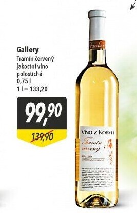 Víno Tramín červený Gallery Víno z Kobylí