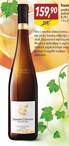 Víno Tramín červený Habánské sklepy - pozdní sběr
