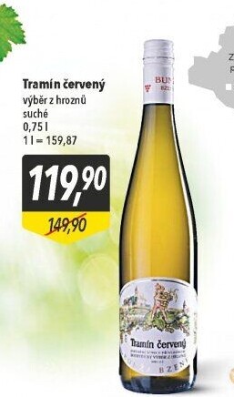 Víno Tramín červený Vinařství Bzenec Bunža - výběr z hroznů