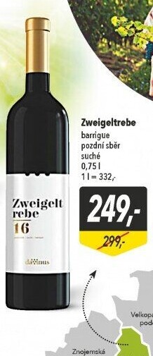 Víno Zweigeltrebe Barrique Davinus - pozdní sběr