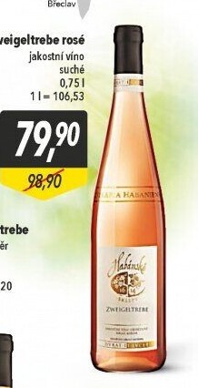 Víno Zweigeltrebe Rosé Habánské sklepy