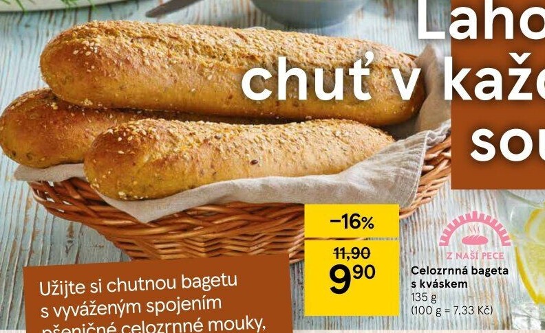 Bageta celozrnná