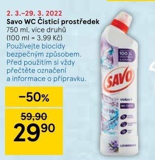Gelový čistič WC Savo