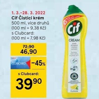 Krémový čistič Cif Cream