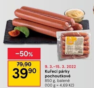 Párky kuřecí pochoutkové DZ Klatovy