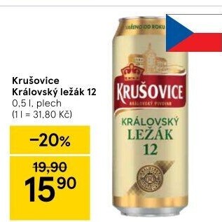 Pivo světlý ležák Královská 12° Krušovice