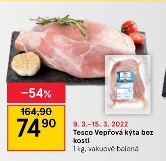 Vepřová kýta bez kosti Tesco