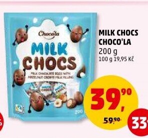 Čokoládová vajíčka plněná Milk Chocs Choco'