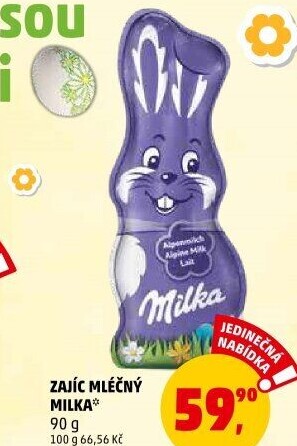 Čokoládový zajíc Milka