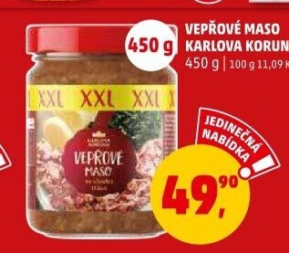 Maso vepřové ve sklenici Karlova Koruna