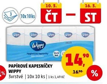Papírové kapesníčky 3vrstvé Wippy