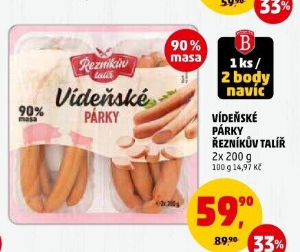 Párky vídeňské Řezníkův talíř