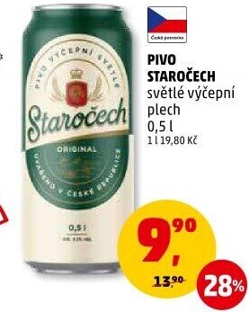 Pivo světlé výčepní 10° Staročech