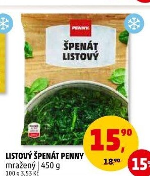Špenát listový mražený Penny