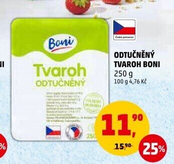 Tvaroh měkký odtučněný Boni