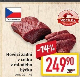Hovězí zadní bez kosti Vocílka
