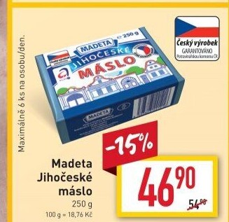 Máslo Jihočeské Madeta