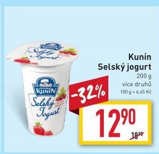 Ochucený jogurt selský Kunín