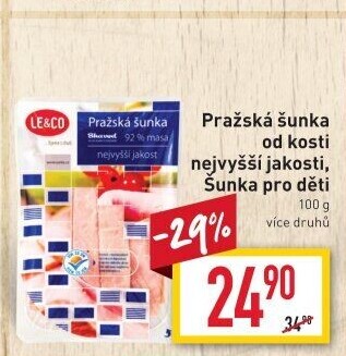 Šunka pražská nejvyšší jakosti LE&amp