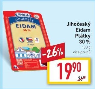Sýr Eidam Jihočeský 30% Madeta
