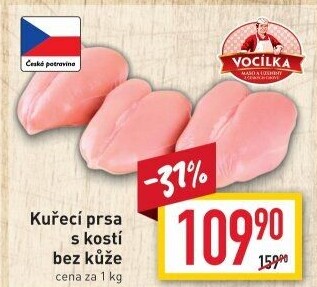Kuřecí prsa s kostí Vocílka