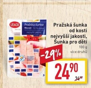 Šunka pražská nejvyšší jakosti LE&amp